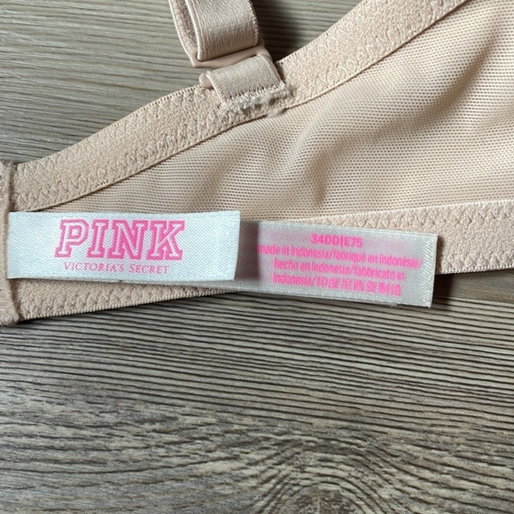 PINK Victoria’s Secret Wear Everywhere Lightly Lined T-Shirt Bra Nude Size 34DD - Picture 7 of 10